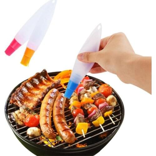 Silicone Oil Bottle With Brush Baking BBQ Basting Brush Pastry Oil Brush Kitchen Baking Honey Oil barbecue Tool Gadgets
