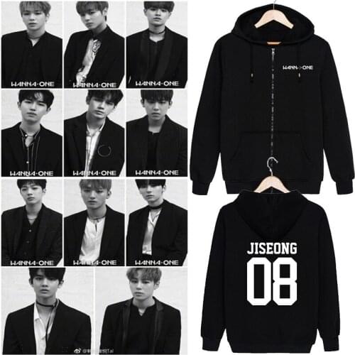 Kpop WANNA ONE 2020 new Zipper Hoodies Sweatshirt autumn Coats Fashion Harajuku Hoodies Women/Men korean Hip Hop Zipper Clothes