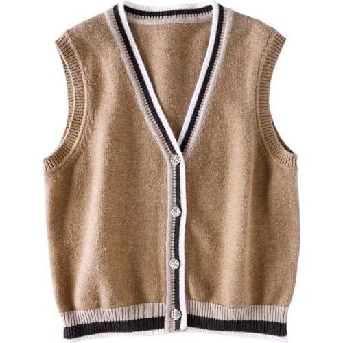 2021 spring, autumn and winter new fashion all-match knitted cardigan vest jacket blouse trendy P3 1048