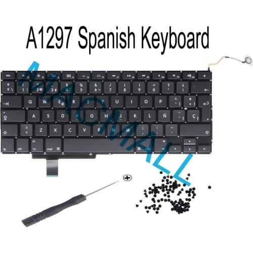 New For Macbook Pro 17" A1297 Replacement SP Spain Spanish Keyboard + Screws 2009 2010 2011 2012 Year