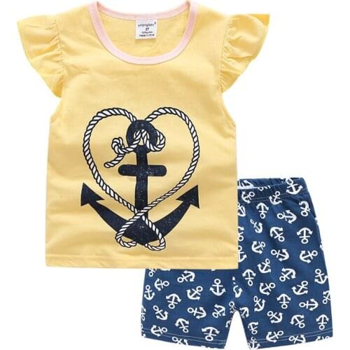 Girls Clothes Children Pajamas Kids Boys Clothes Set Sleepwear Toddler Homewear Cartoon Summer Pyjamas Short Sleeve Cotton Suit