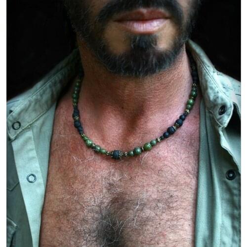Casual necklace for men / bohemian jewelry for man / earthy mens jewelry / masculine jewelry / cool necklace for men