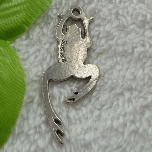 40 pieces antique silver frog charms pendant 66x27mm #2590