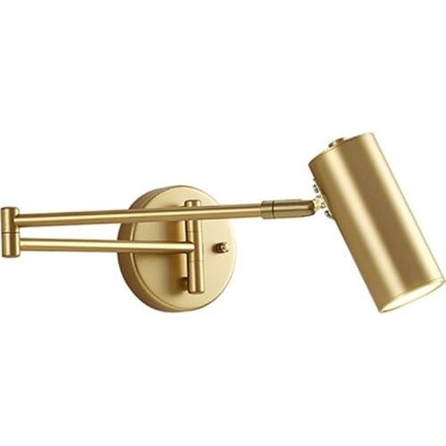Led wall lamp Golden wall light fixture Adjustable Angle/ Length wall sconce bedroom/bathroom/mirror lamp