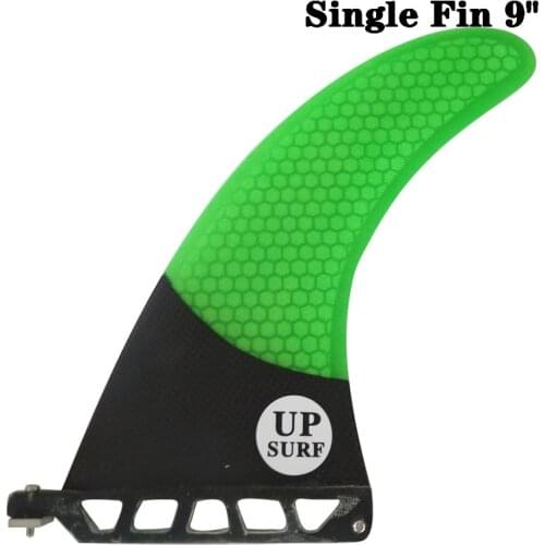 UP-Surf 9 inch Fin Fibreglass Surfboard 9 length Green color Fin Carbono Barbatana in Surfing Longboard Fins stand up paddle