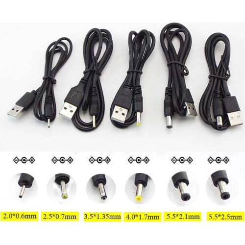 USB to DC 3.5*1.35mm 2.0*0.6mm 2.5*0.7mm 4.0*1.7mm 5.5*2.1mm 5.5*2.5mm Plug Jack DC 5V Power Extension Cable Connector