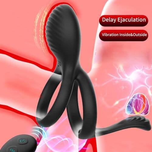 Vibrator Penis Ring Sex Toys for Men Couple Remote Control Cock Ring Delay Ejaculation Prostate Massage Clitoris Stimulation