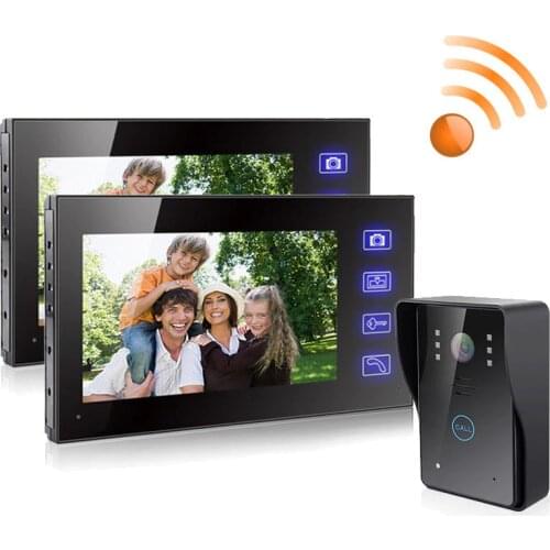 7" TFT 2.4G 2 Monitor Wireless Video Door Phone Intercom Doorbell Home Security Camera Monitor color speakerphone