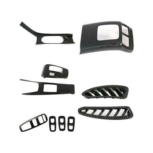 Carbon Fiber Look Inner Whole Kit Cover Trim 10pcs For Hyundai Sonata DN8 2020