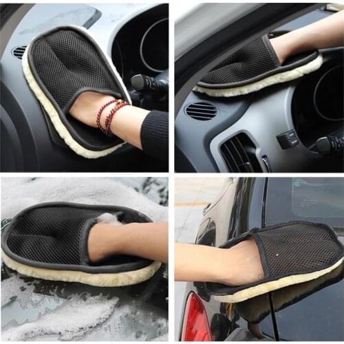1 Pcs Convenient Car Washing Wool Gloves Durable Car Tools Wipe Car Waxing Car-borne Detergent Clean Cloth Cashmere Gloves
