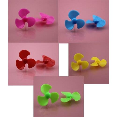 10/100pcs OD 30/28mm 5 colors 2mm hole Three-leaf arc propeller/diy toy part/scientific experimental/fan accessories