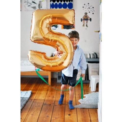 100pcs Number Balloons Baby Shower Wedding Decoration Foil Ballon Gold Silver Digit Globos Birthday Party Wedding Balloon