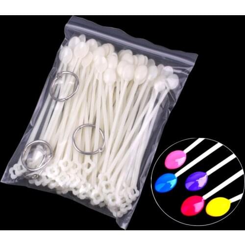 100pcs False Nails Practice Display Spoon Shape Nail Art Tips Sticks Natural Transparent Acrylic Gel Polish Display Swatches