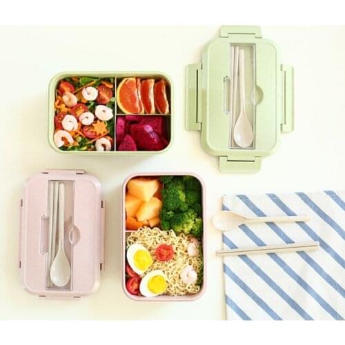1000ml microwave Lunch Box Dinnerware Food Storage Container Children Kids School Office Portable Outdoor Bento Lunch Grid Box