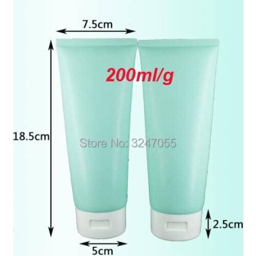 200ml/g 10/30/50pcs Empty Green Plastic Cosmetic Hose Soft Lotion Containers, Professional Face Cleanser Soft Tube with Flip Cap
