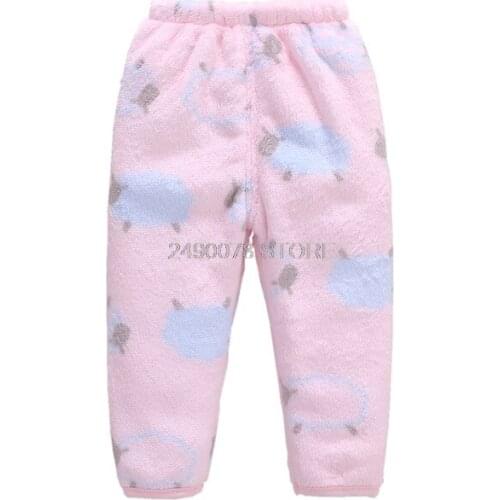2020 Newborn Winter Plus velvet Warm Flannel Pants Baby girl Soft Warm Trousers Childrens Homewear for girls Birthday Gift