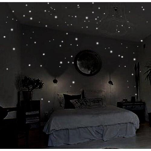 407Pcs Round Dots Wall Stickers Night Luminous Star Decal Kids Room Home Decor Wall Stickers Night Luminous Star Decal Kids Room