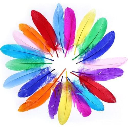 60PCS Natural Color Goose Feathers Children DIY Material Package Plumes For Crafts Crafts Arts Party Jewelry Decorations Feather