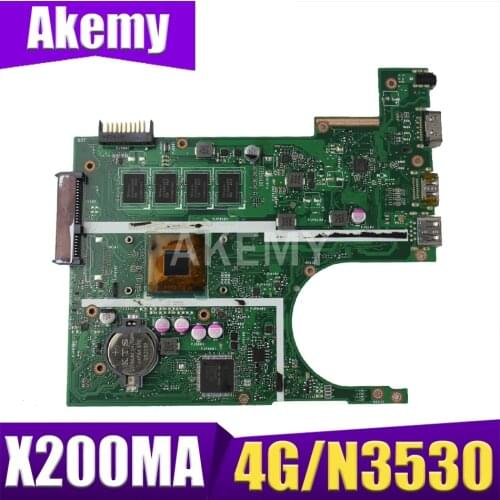 90NB04U1-R00201 X200MA Laptop Motherboard For ASUS F200M X200MA Mainboard N3530 CPU 4GB RAM