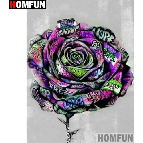 HOMFUN Full Square/Round Drill 5D DIY Diamond Painting "flower" Embroidery Cross Stitch 5D Home Decor A00415