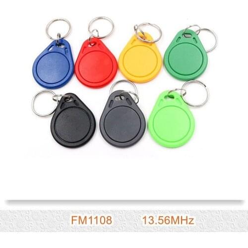 2PCS 13.56MHz RFID Writable FM1108 IC Key Tags Keyfobs for access control