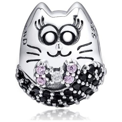 100% 925 Sterling Silver Jewelry Delicate OWL Beads for fits for Charms Bracelets Necklaces Free Shipping