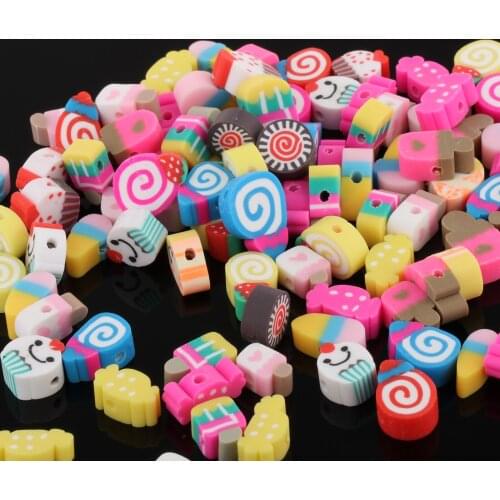 DIY Ice-Cream Beads Handmade Polymer Clay Pendants Charms Mixed Wide Usage