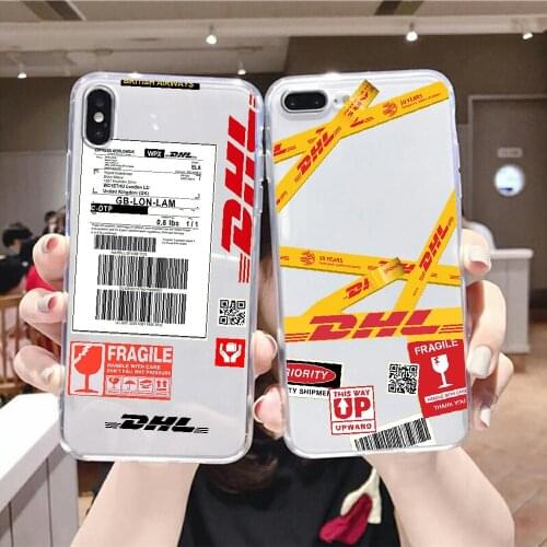 Dhl Express delivery Label Phone Case For Samsung Galaxy Note 4 8 9 10 20 S8 S9 S10 S10E S20 Plus UITRA Ultra transparent trend