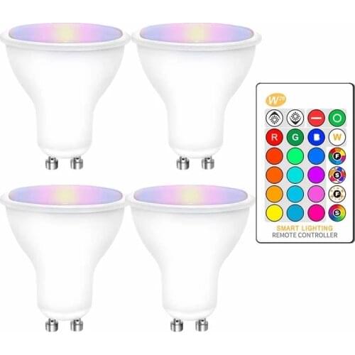 GU10 RGB Bulbs Bombillas Led 8W 10W GU10 RGBW RGBWW Led Lamp Dimmable White Warm White GU 10 Led Bulb 16 Colors With Remote