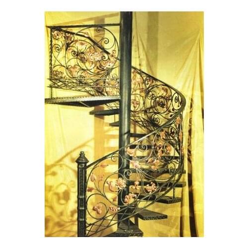 Curved staircase iron stairs design exterior wrought iron stair railings aluminum stair railing wrought iron pickets
