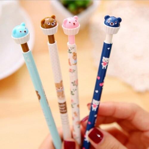 4 pcs/lot Stationery w16 Flower Office Bear Writing p05 For w17 Creative Cute 2147 Mechanical Pencil