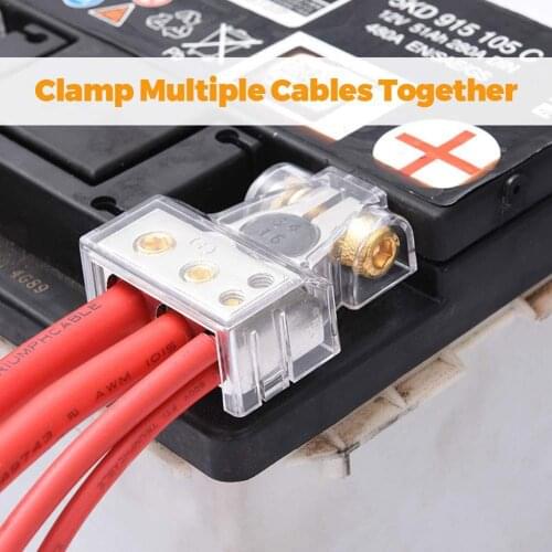 Car Battery Terminal Connectors AWG Car Audio Modification Battery Head Positive Negative Battery Clamp Gold-plated Connector