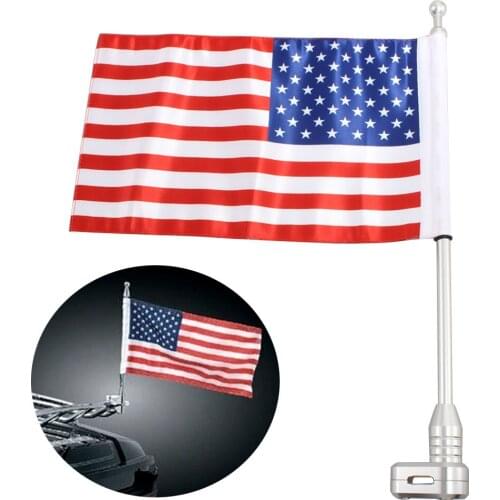 Motorcycle Rear Side Mount Flag Pole America Flag Kit For Honda Goldwing GL1800 GL1500 GL1200 2001-2011