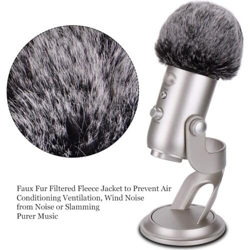 Furry comfortable Microphone Wind Muff Windscreen Microphone Windscreen Mic Windscreen Wind Cover Blue for Yeti/ for Yeti Pro