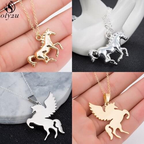 Fashion Cute Animal Horse Pendant Necklace Women Men Jewelry Vivid Simple Horse Shoe Hoof Necklaces Choker Collier Wholesale