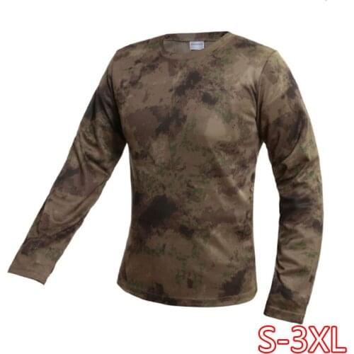 2021 Clothing New Autumn Spring Men Long Sleeve Tactical Camouflage T-shirt Camisa Masculina Quick Dry Military Army Shirt