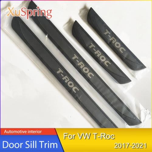 NEW Styling Car Exterior Scuff Plate Door Sill Trim Welcome Pedal for VW T-Roc 2021 2020 2019 2018 2017 2016 accessories