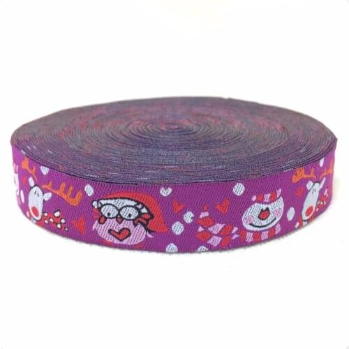 New lace 5/8' 16mm 10yard/set 100% polyester computer jacquard woven ribbon selling with Christmas Santa Claus and deer