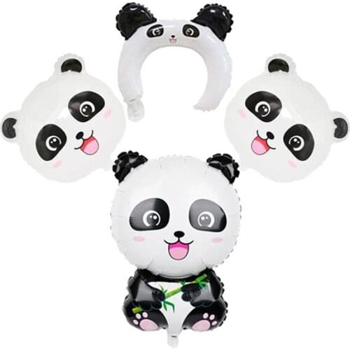 Huge Panda Animal Safari Foil Balloons Set Inflatable Air Balloon Happy Birthday Christmas Party Decorations Kids Baby Shower
