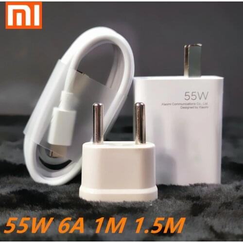 Original Xiaomi Charger 55W GaN Fast Charge 1M 1.5M 6A Type C cable For Xiaomi 11 /10 / 10 Lite redmi note 9 pro 10 K40 30 pro