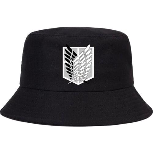 2021 Attack on Titan Summer Hat Women Men Panama Bucket Cap The Design Flat Visor Japan Anime Fisherman Hat