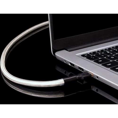 QED Silver-plated Hifi usb Cable High Quality 6N OCC Type A-B DAC Data USB Cable