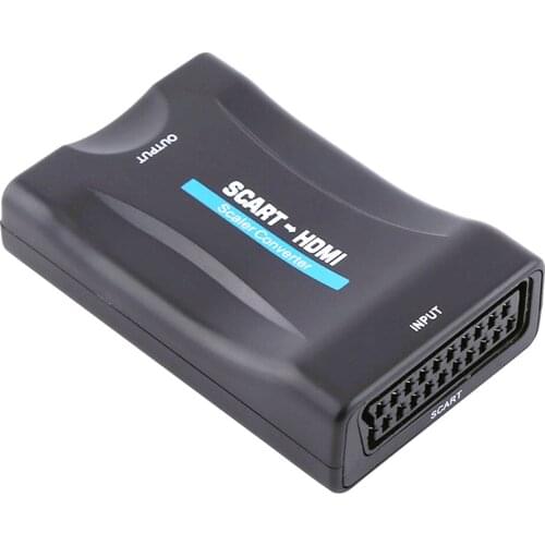 10pcs/lot 1080P HD SCART To HDMI Converter Video Audio Signal Adapter Converter for Smart TV DVD Laptop