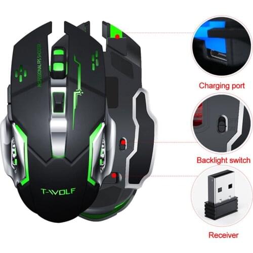 Q13 Profession Wireless Gaming Mouse 6 Buttons 2400 DPI Led Optical USB Computer Silent Mouse For PC Laptop Computer