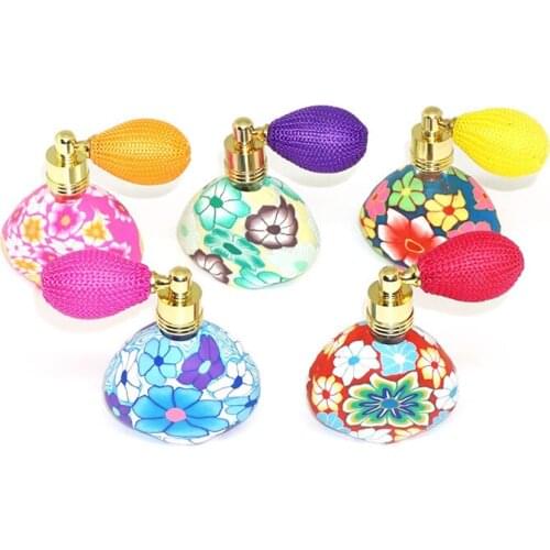 Soft Pottery Empty Bottle Spray Perfume Bottle Polymer Clay Perfume Oil Bottle 10ml Aroma Vials 25pcs/lot Ornaments Gift