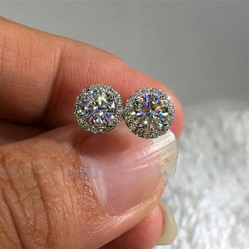 Fashion Luxury 925 Sterling silver 6mm Small 5a Zircon Stud Earing Earrings for women christmas gift korean jewelry gift