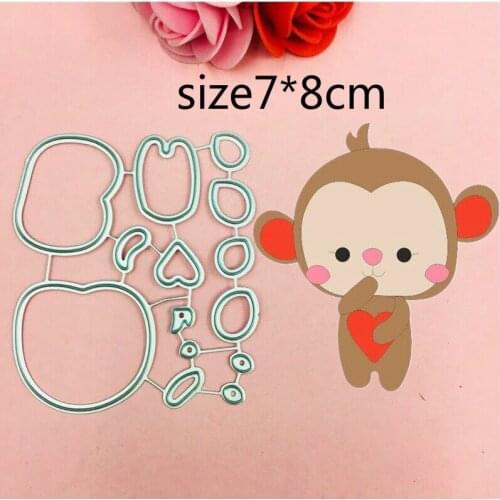 Lovely Monkey love Bow Ear die cutting dies scrapbooking embossing folder suit for sizzix fustella big shot cutting machine