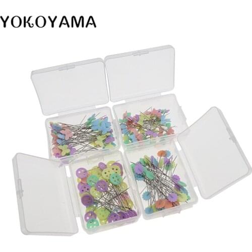 YOKOYAMA Sewing Accessories Patchwork Flower Bow Tie Button Pins Sewing Pin With Box DIY Sewing Patchwork Pins Arts Crafts