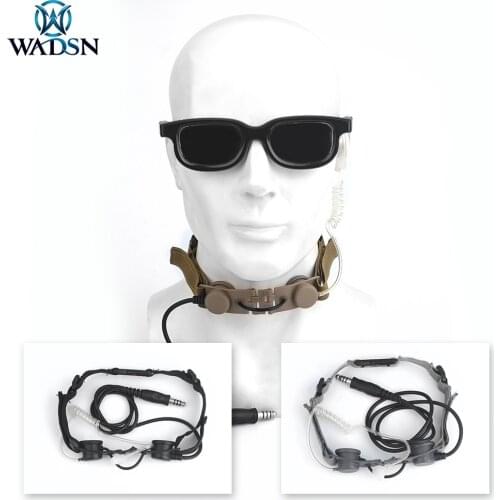 Tactical Throat Microphone Headset PTT Portable Radio Mic Neckband Hunting THROAT MIC Waterproof Earphone WZ033