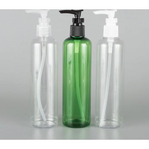Green White Clear 300ML X 20 Empty Plastic Dispenser Shampoo Bottle Liquid Soap Shower Gel Container With Bayonet Lotion Pump